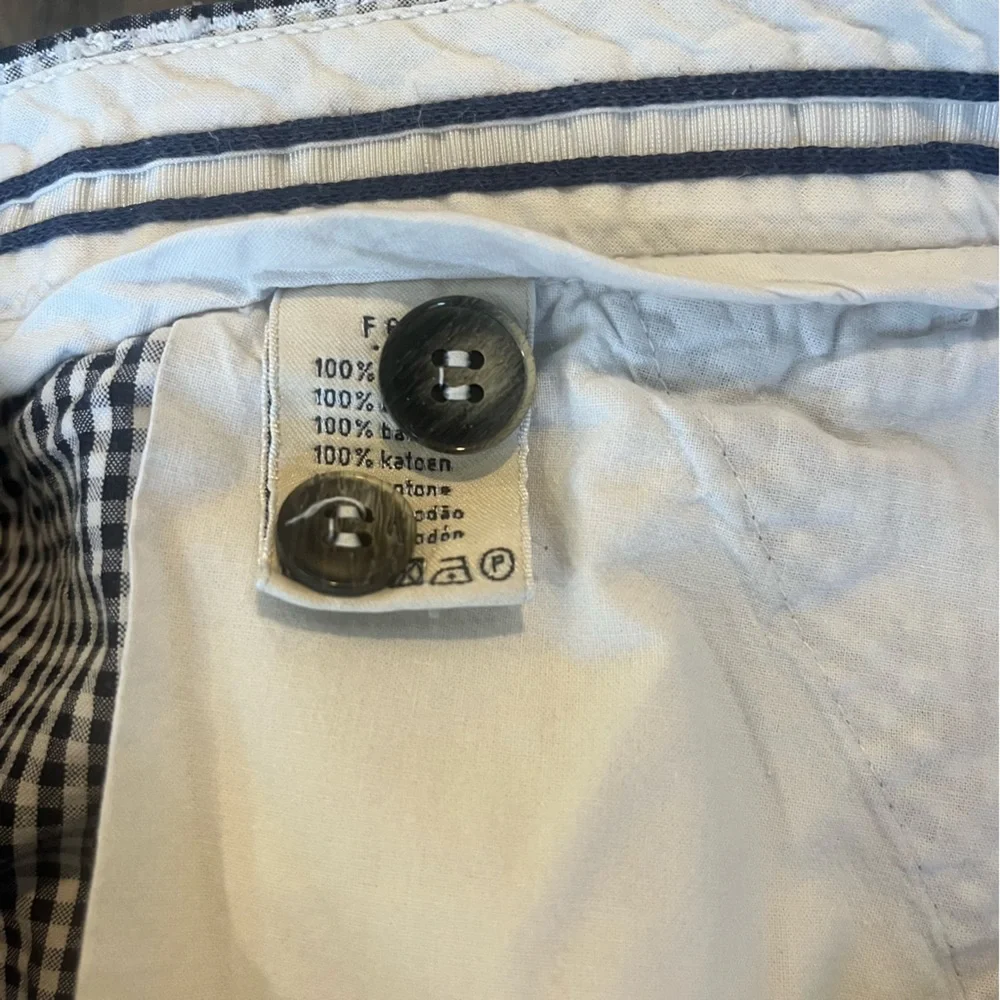 Vintage Lacoste Men’s Seersucker Gingham Checkered Shorts Black White Size 36‎